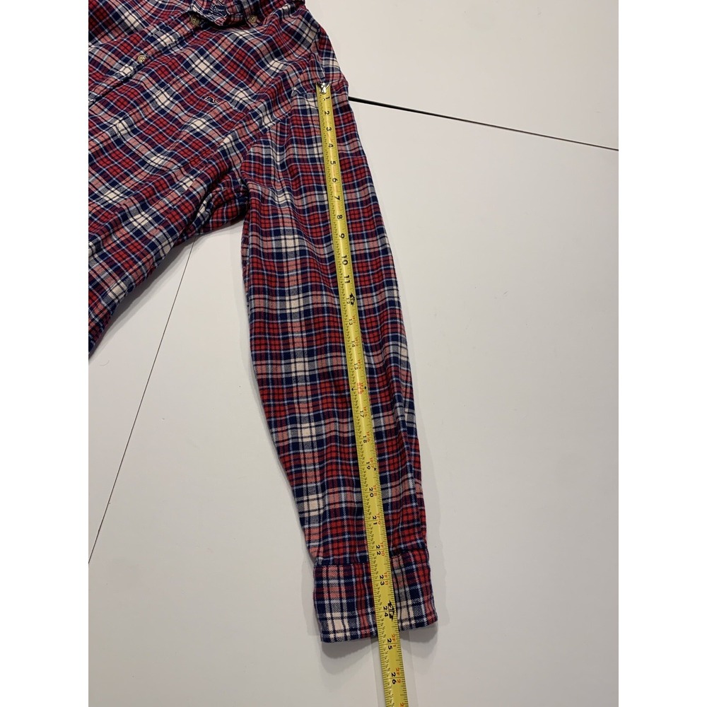 Vineyard Vines Mens Large Classic Fit Tucker Shirt Red White Blue Plaid Flannel - Picture 7 of 7